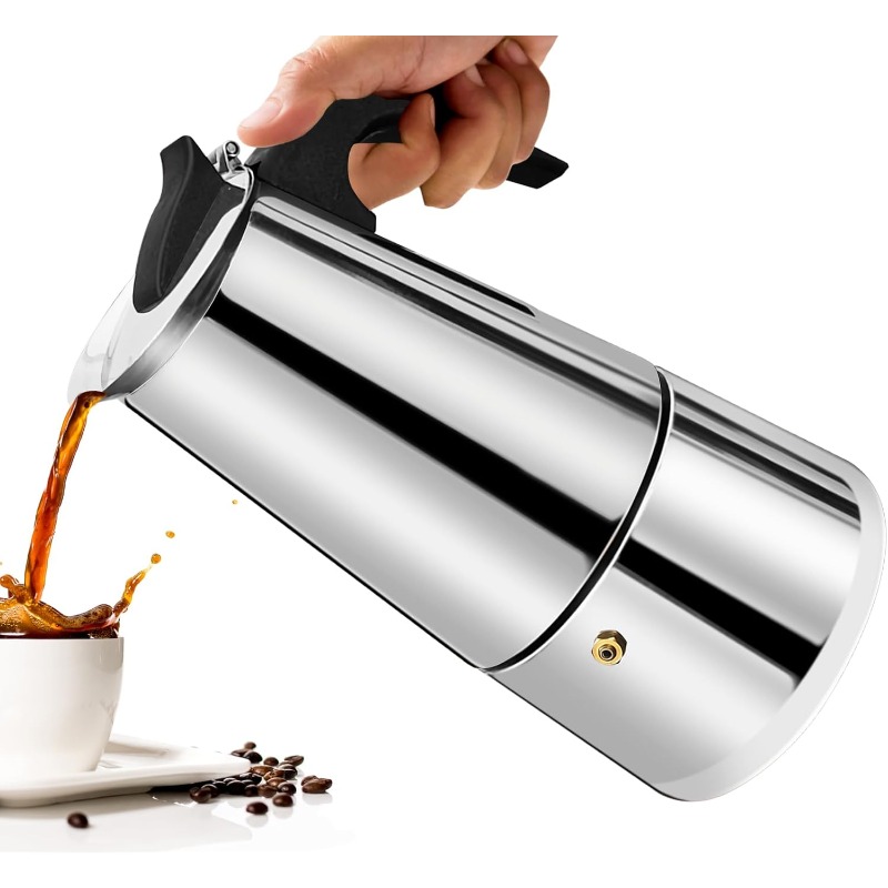 Moka Pot Stove - Кофеварка-мока на 6 чашек из нержавеющей