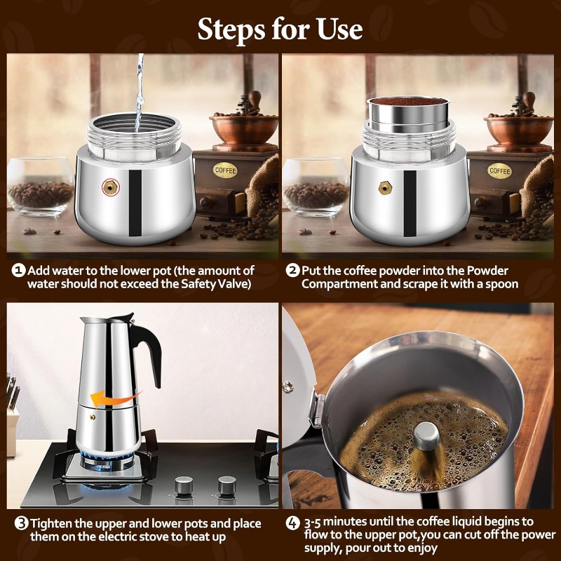 Кофеварка-мока на 6 чашек из н – обзор и цена Moka Pot Stove